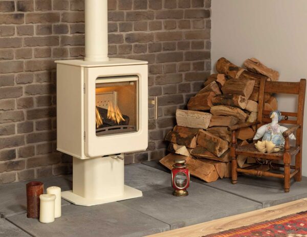 Heat Design Ashcott Pedestal Stove Ivory 4.7kW