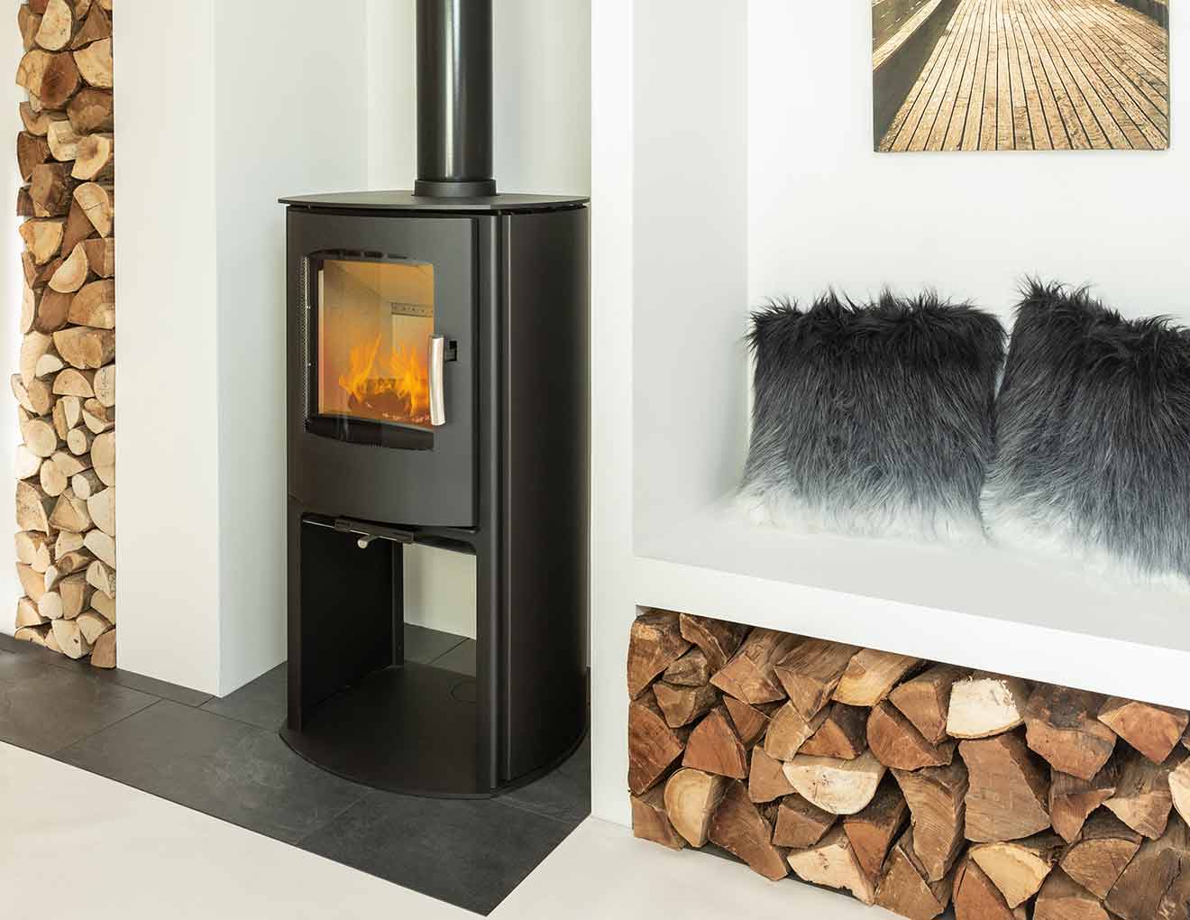 Heat Design Churchill Logstore Multi Fuel Stove Black 8kW