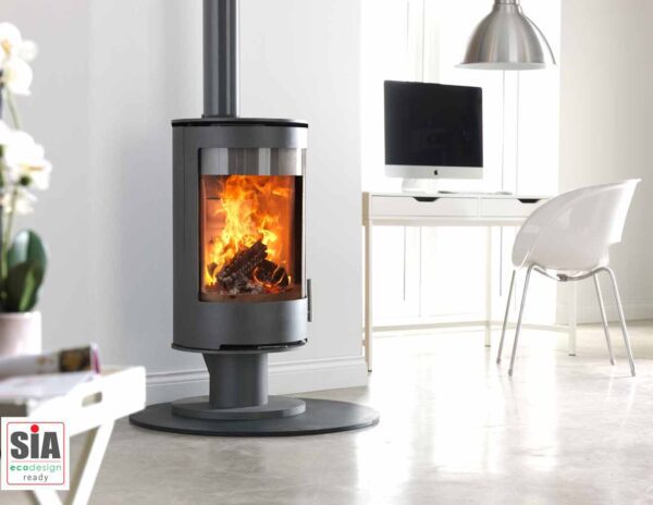 Heat Design Purevision PVR Cylindrical Stove with Low Pedestal 5kW