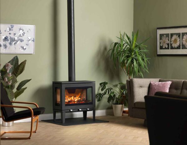 Heat Design Purevision LPV8 On Legstand Stove Black 5kW