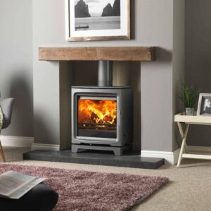 Heat Design Purevision PV5W Slim Short Stand Stove Black 5kW