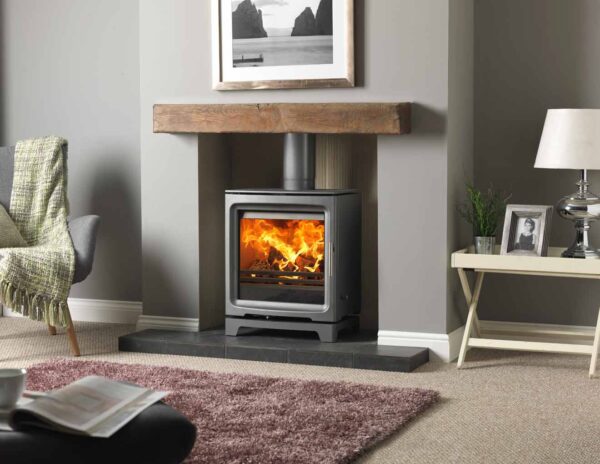 Heat Design Purevision PV5W Slim Short Stand Stove Black 5kW