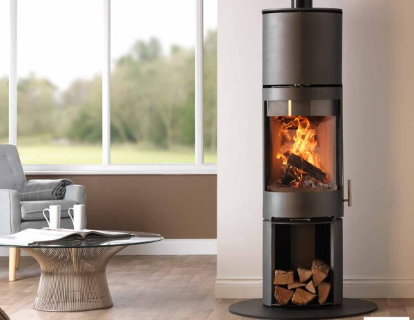 Heat Design Purevision PVR Cylindrical Stove Heat Exchanger with Logstove 5kW