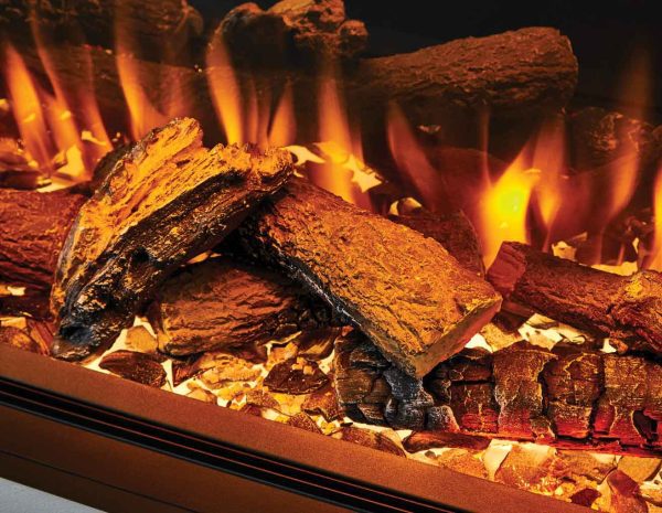 Heat Design DEEP i2200 Woodland Log Fuel Bed Close Up