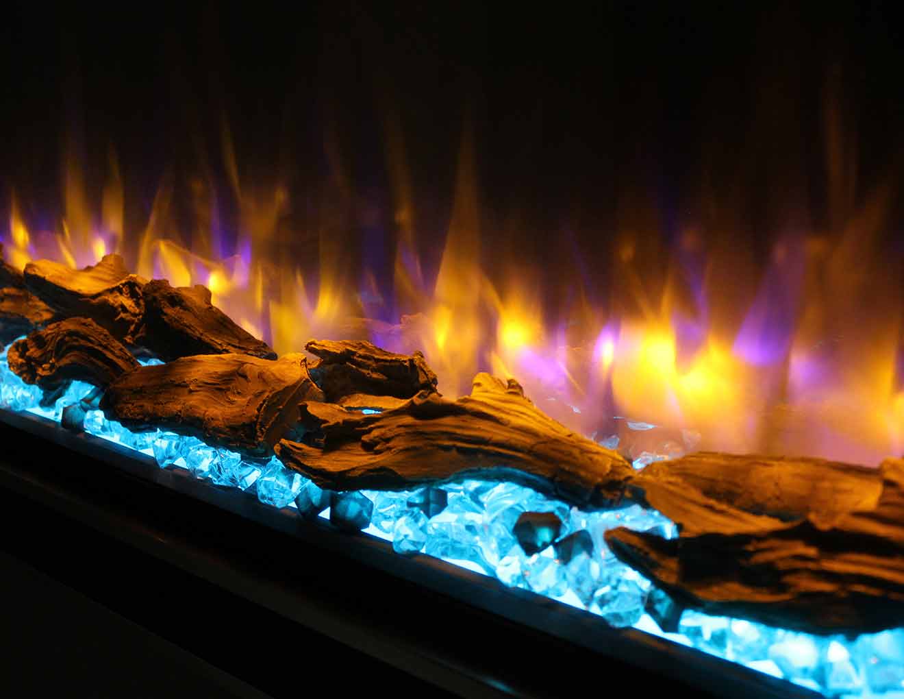 Heat Design Infinity iRange Large Format Ecoflame Electric Fire Blue Coal Bed
