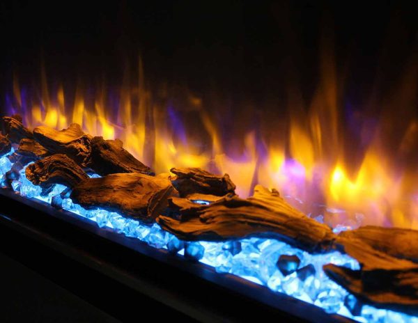 Heat Design Infinity iRange Large Format Ecoflame Electric Fire Light Blue Coal Bed