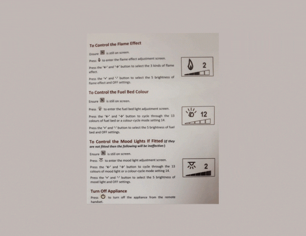 Heat Design Infinity iRange Large Format Ecoflame Electric Fire Quick Operating Instructions