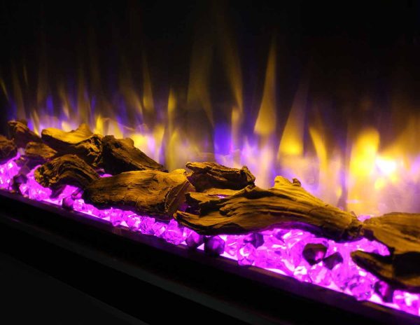Heat Design Infinity iRange Large Format Ecoflame Electric Fire Pink Coal Bed